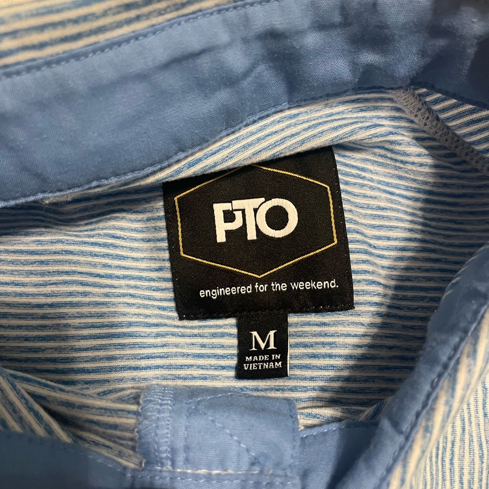 Men's Blue and White Striped Polo Shirt - PTO (Nordstrom Rack) - Picture 3 of 4
